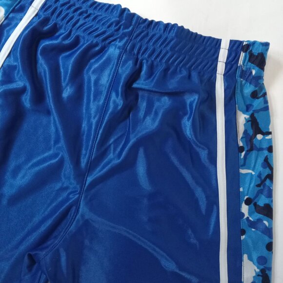 Vintage NBA Athletic Works Basketball Shorts Blue L Dazzle Shiny Men's Large 90s - Picture 11 of 15